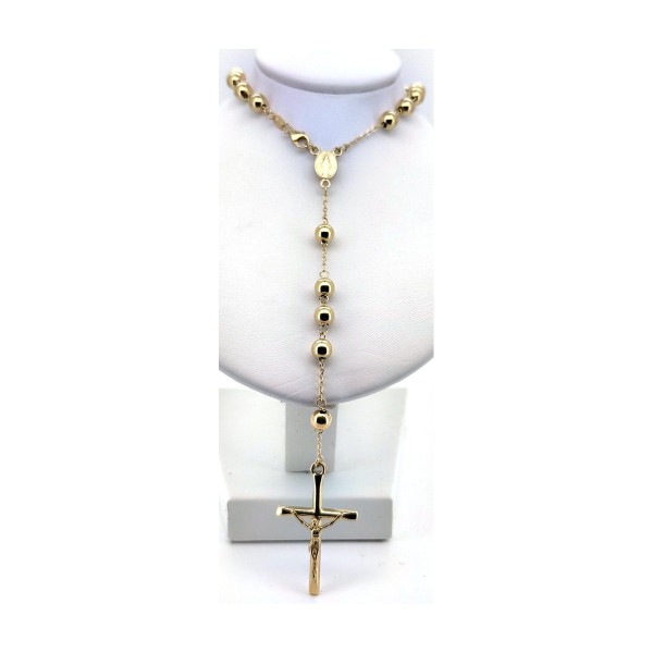 Cadena rosario de oro 18k 70 cm